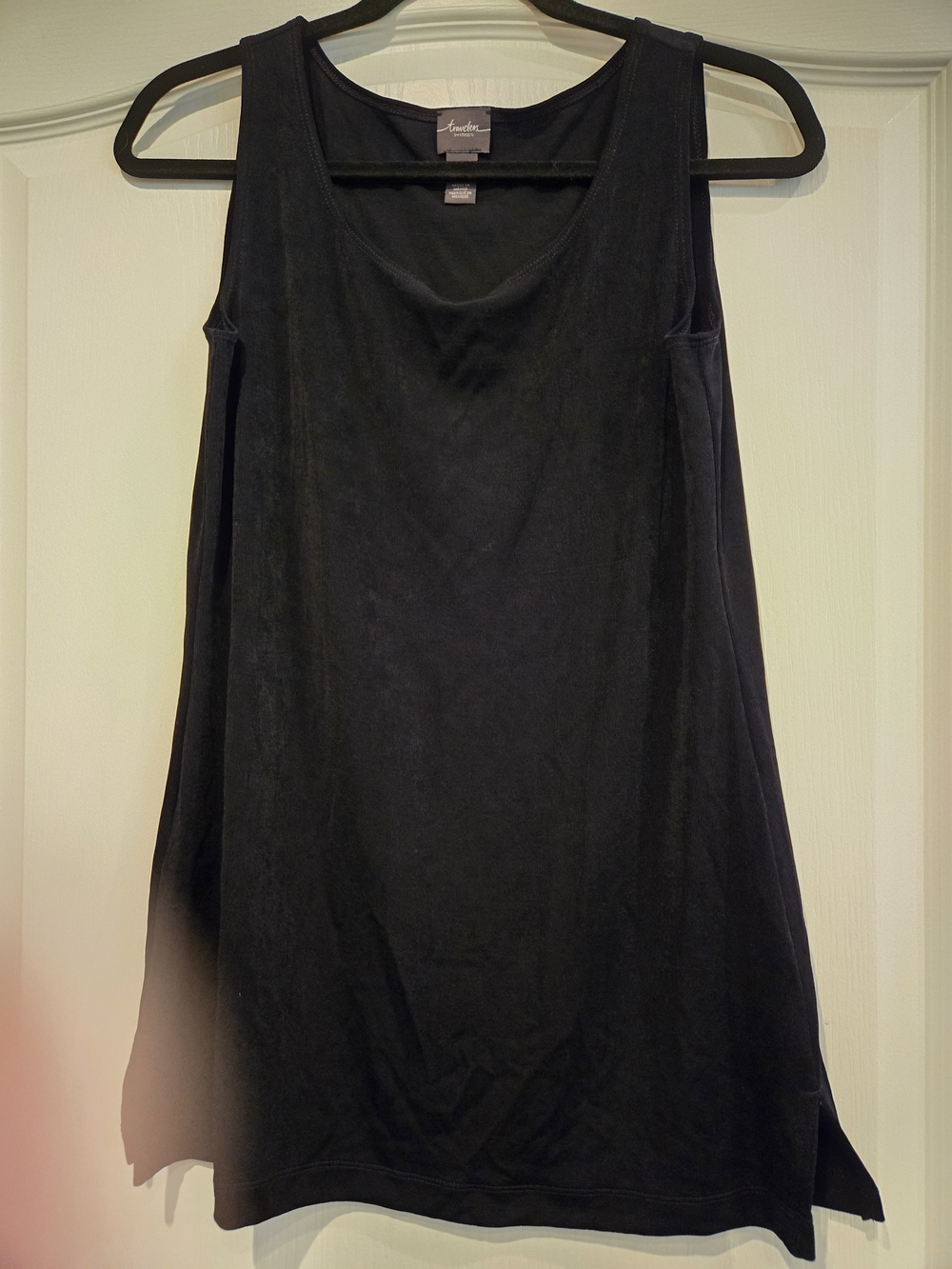 Chicos Travelers Black Scoop Neck Swing Tank